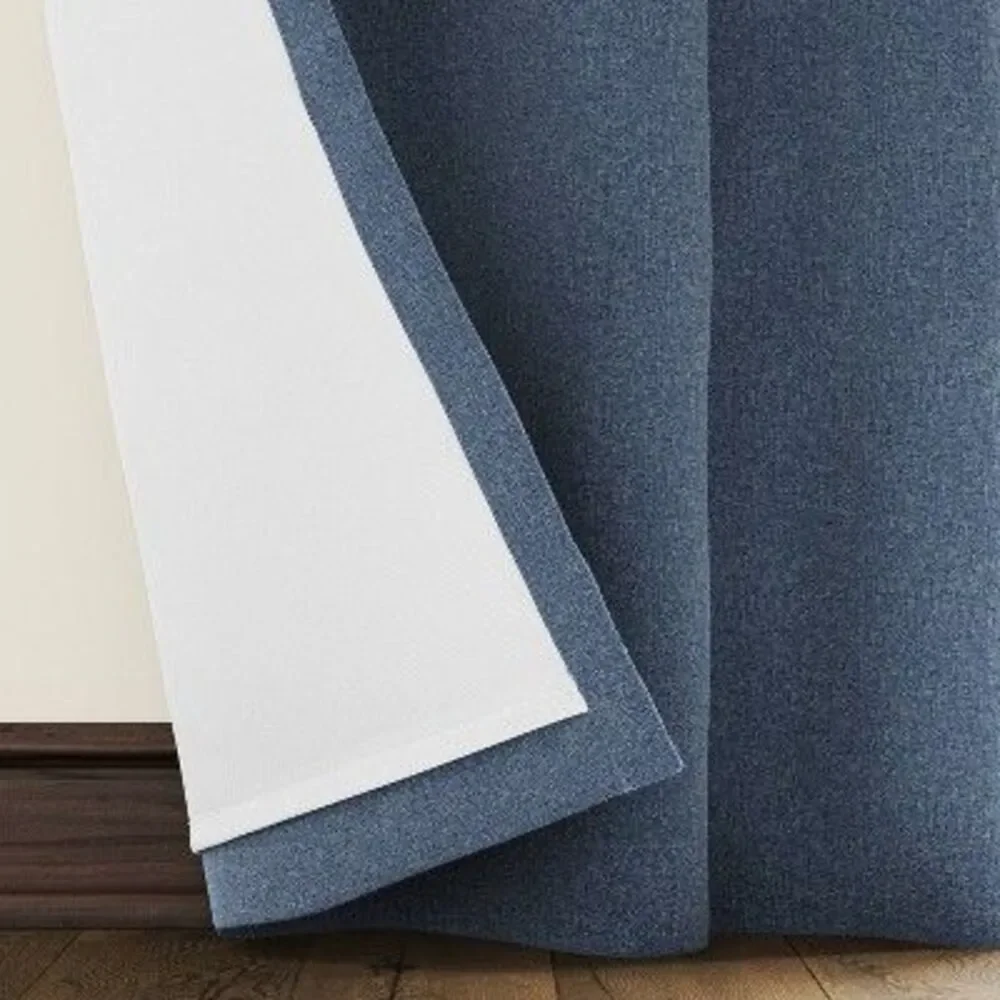 Threshold - Blackout Aruba Window Curtain Panel - Threshold Blue Denim